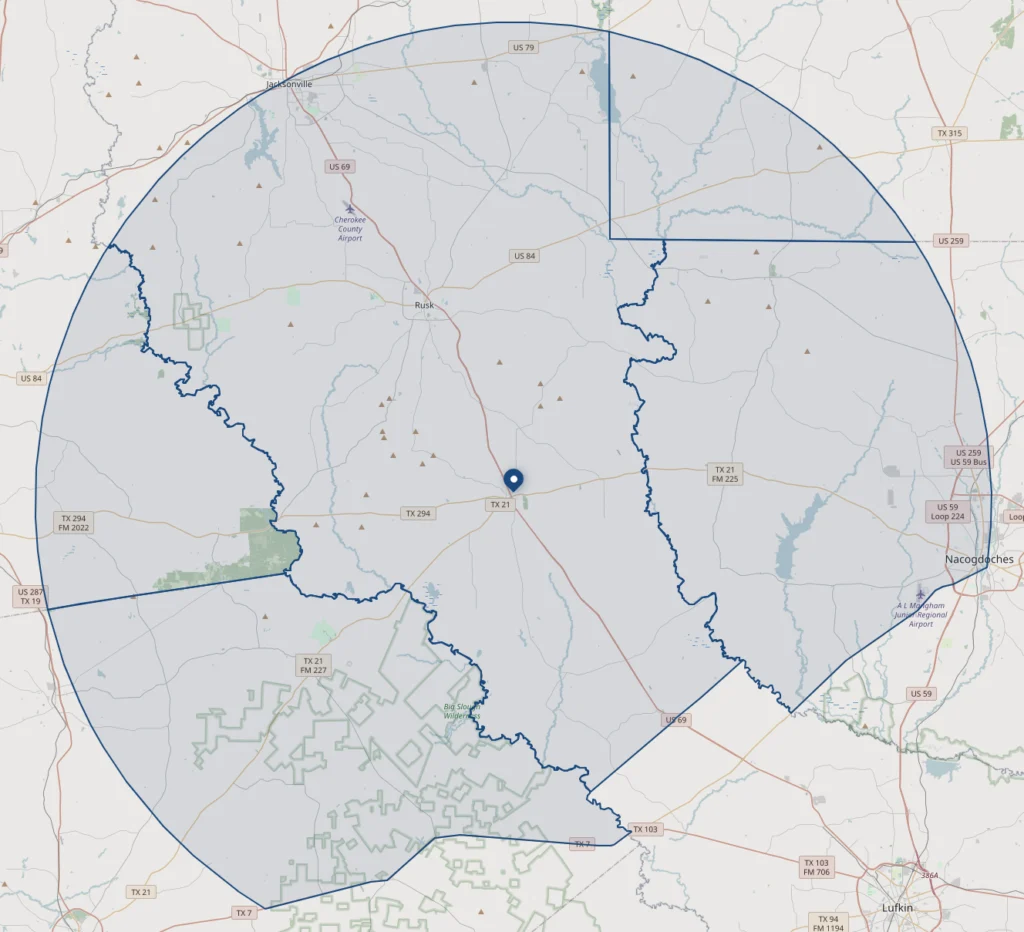 Alto Butane service map