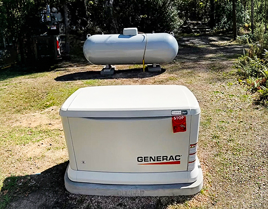propane tank and generator